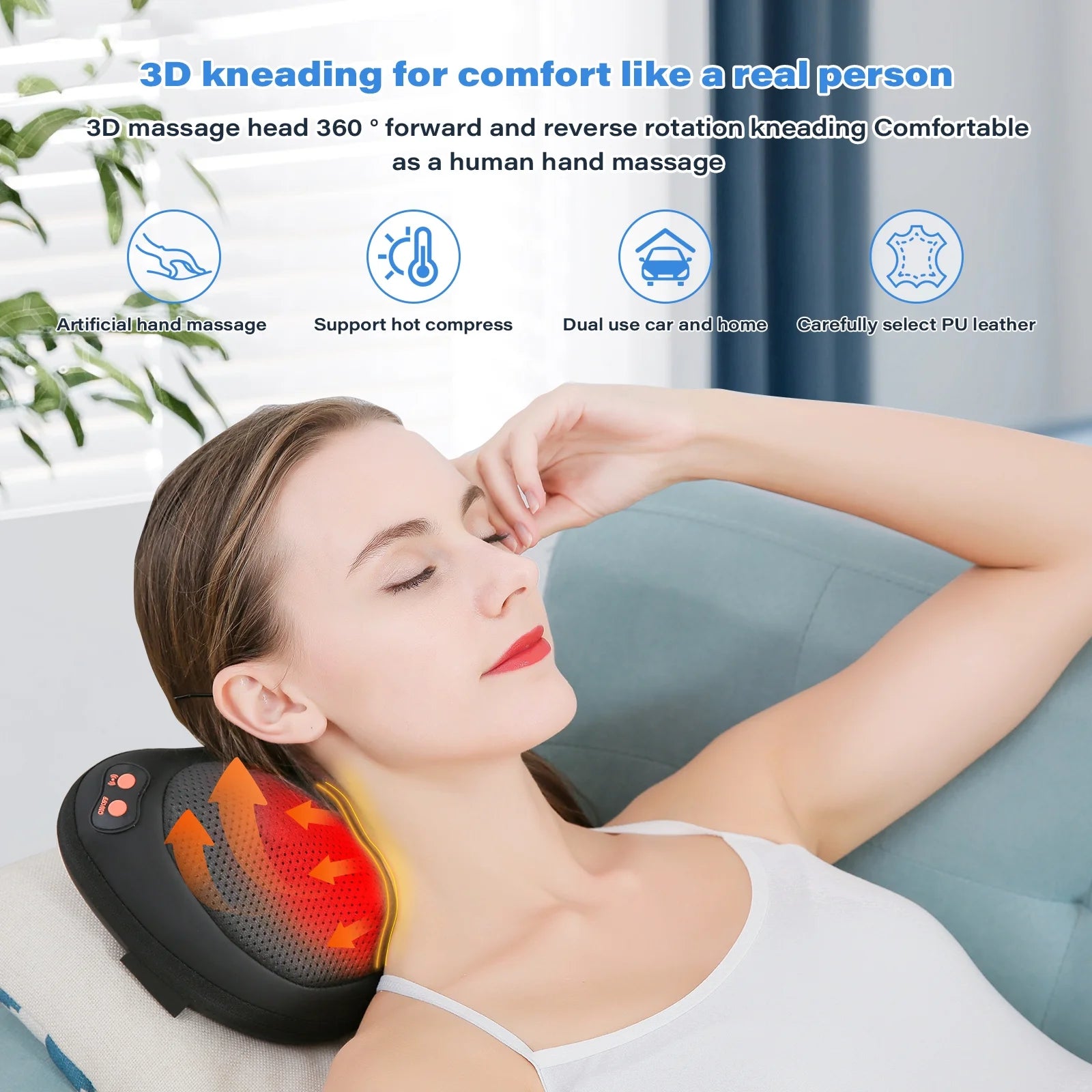 InstaRelief Heated Neck Massage Pillow